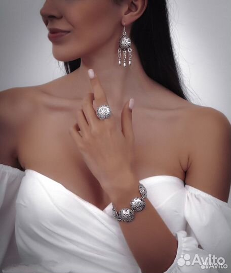 Браслет слейв с кольцом тика диадема восток