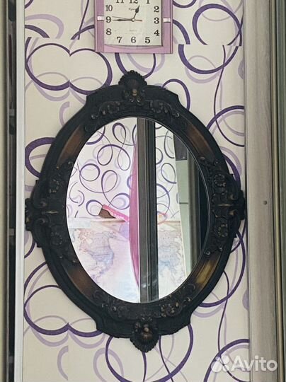 Зеркало роскошное настенное круглое в раме