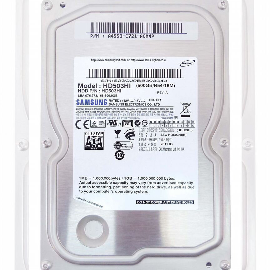 [HD503HI] Жесткий Диск Samsung 500gb Sata2 3.5" Hdd Hd503hi