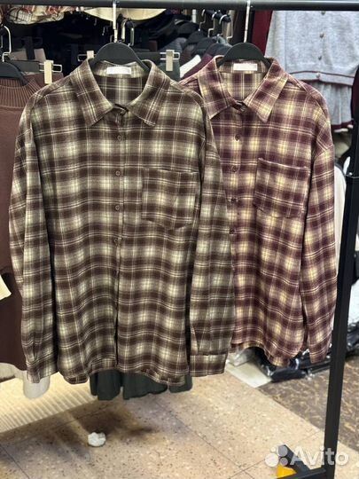 Рубашка в клетку женская оверсайз