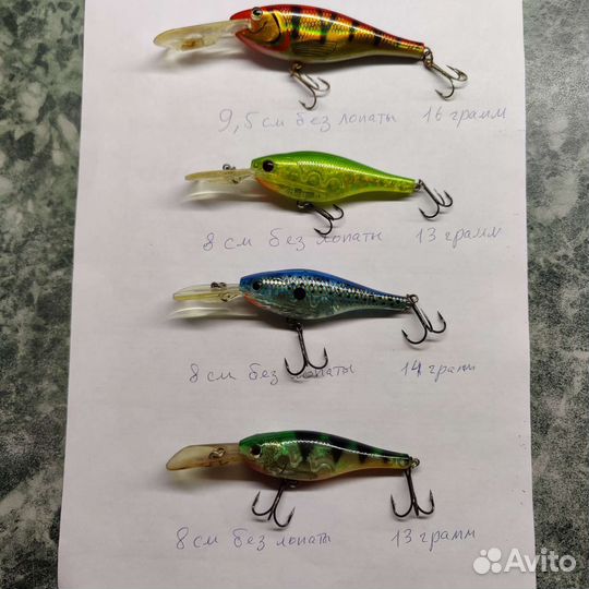 Комплект воблеров по судаку и щуке