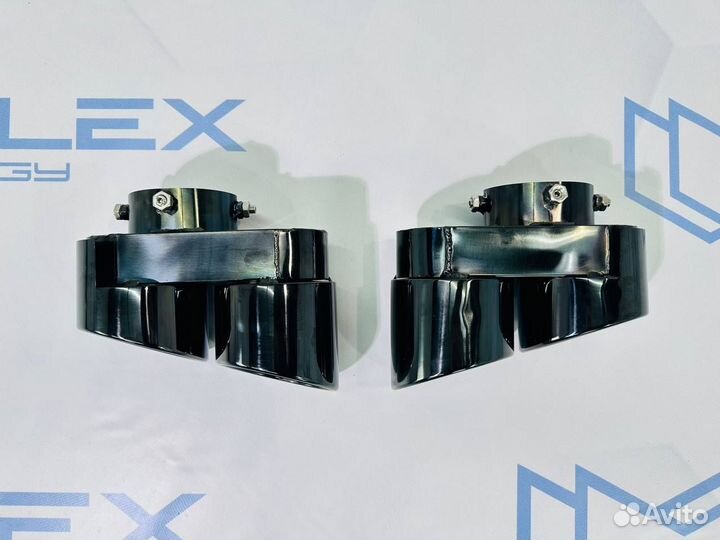 Насадки BMW G14 G15 G16 в M стиле, чёрный хром