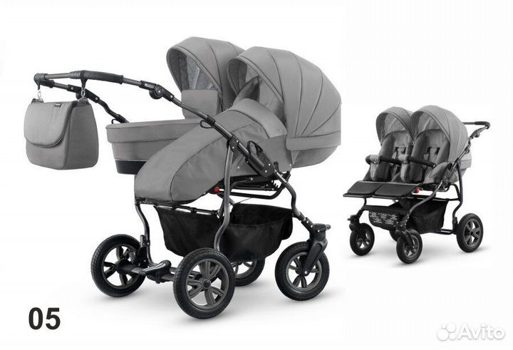 Коляска для двойни или погодок mikado, tween S-S