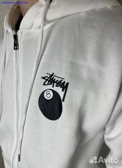 Зип худи Stussy белое (Арт.36422)