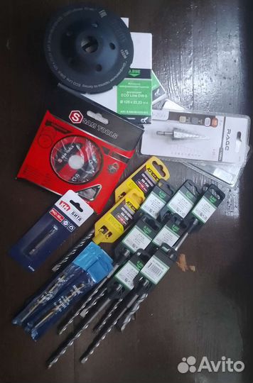 Буры, биты, шлифовальная тарелка, диски