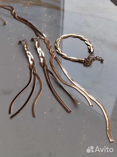 Комплект серьги браслет колье