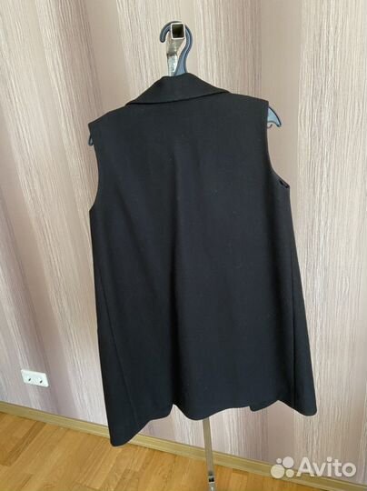 Женский жилет удлиненный черный, кардиган р. 40/42
