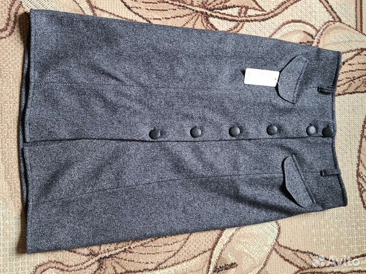 Юбка шерстяная серая 50 размер