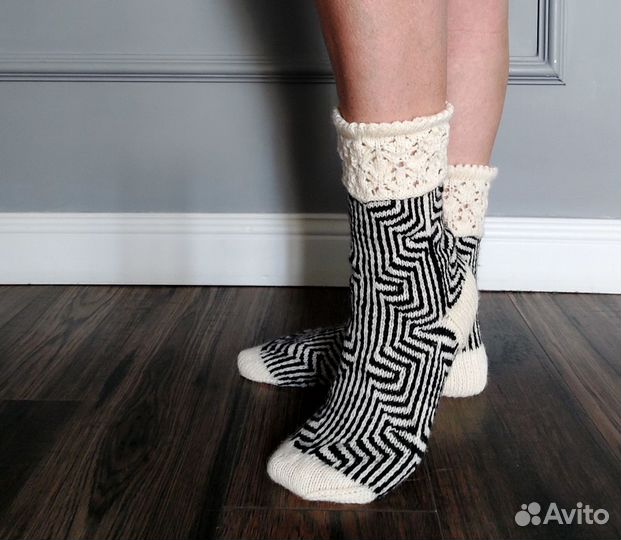 Носки вязаные ручной работы, меринос