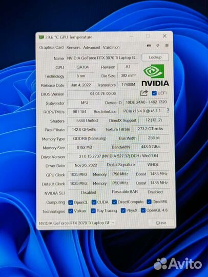 MSI Raider GE66 12UGS i9-12900HK/RTX 3070 Ti