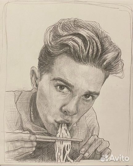 Портрет по фото карандашом