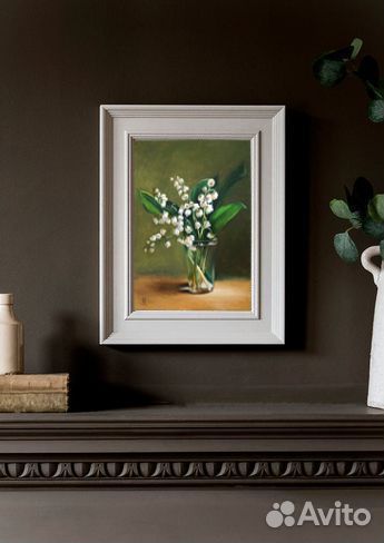 Картина маслом на холсте Цветы ландыши