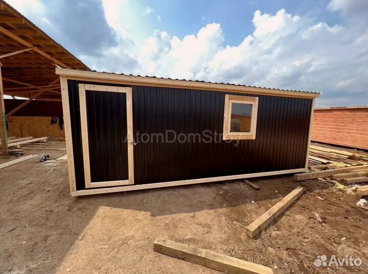 Вагончик бытовка строительная с установкой