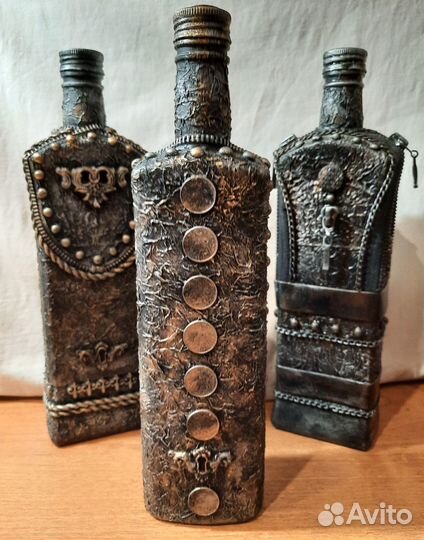 Декоративная бутылка в стиле стимпанк