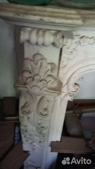 Камин антикварный Италия 19 век, мрамор