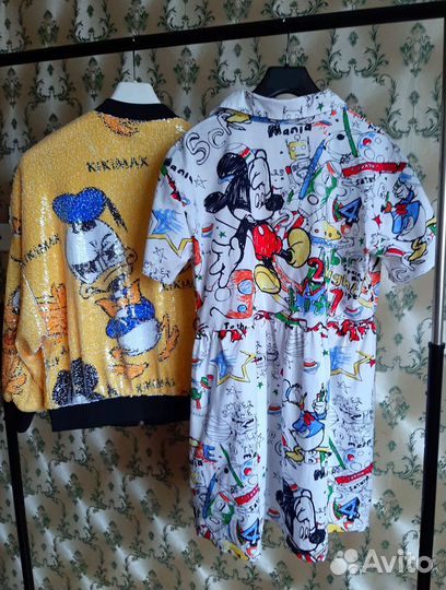 Куртка бомбер в пайетках жёлтая Disney Дисней