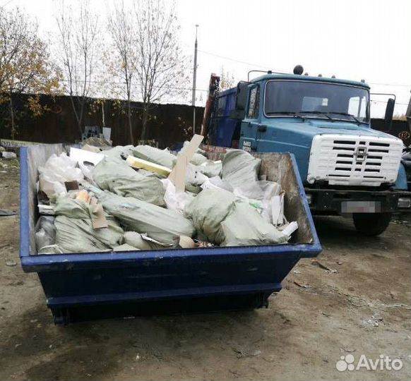 Вывоз мусора, газель, контейнер, самосвал