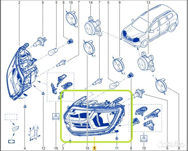 Фара передняя левая Renault Duster K9KR858D165990