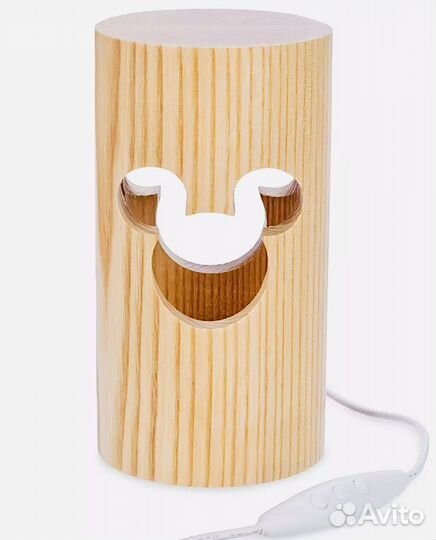 Микки Маус Деревянная настольная лампа