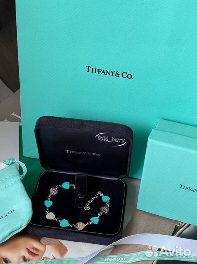 Шикарный браслет Tiffany сердечки