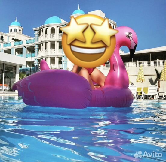 Надувной фламинго розовый большой