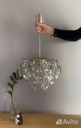 Винтажная хрустальная люстра Искра СССР светильник