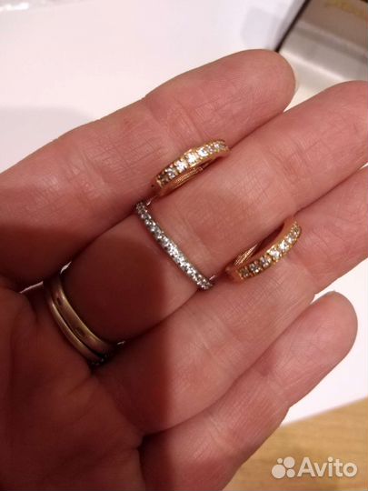 Серебряный комплект 925 пробы с фианитами р 17,5