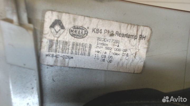 Фонарь (задний) Renault Megane 2, 2006