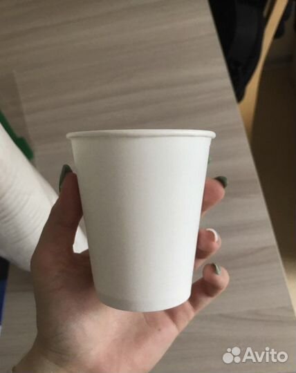 Стаканы бумажные 250 мл белые