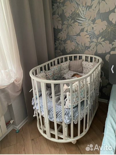 Детская кроватка трансформер с маятником