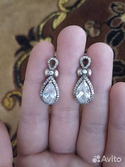Винтажные серьги с горным хрусталëм