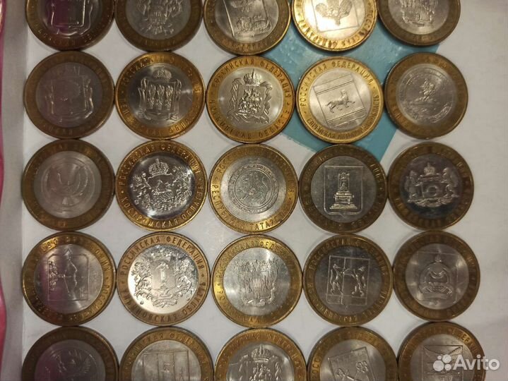 Юбилейные монеты 10 р биметалл области