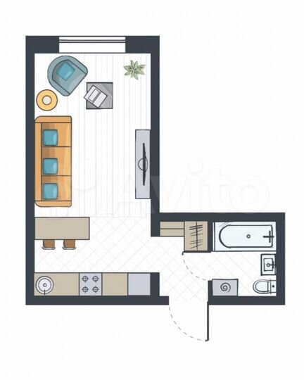 Квартира-студия, 26,4 м², 7/17 эт.