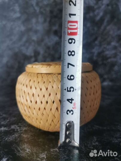 Бамбуковая плетёная корзинка шкатулка коробочка