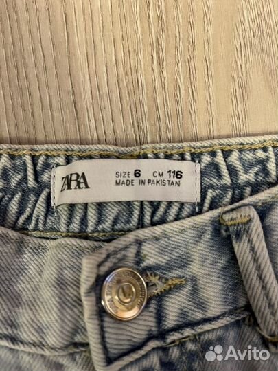 Джинсы zara для девочки 116см