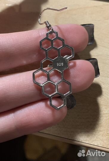 Серьги серебро длинные 925