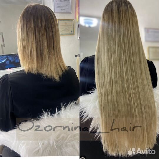 Наращивание волос биопротеиновых и натуральных