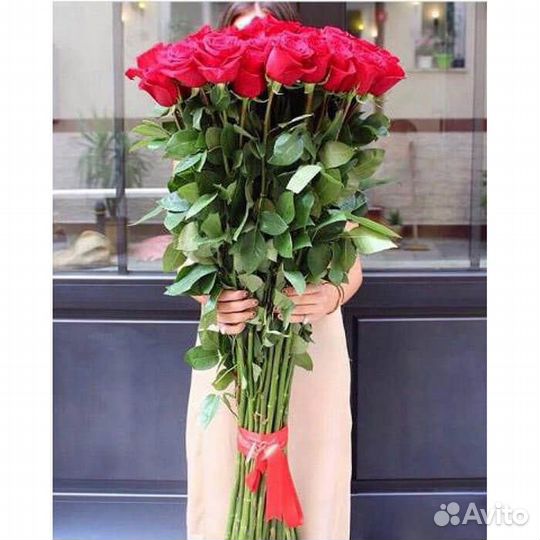 Высокие розы 33 штук №618