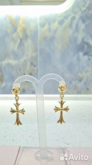 Серьги в стиле Chrome Hearts медицинский сплав