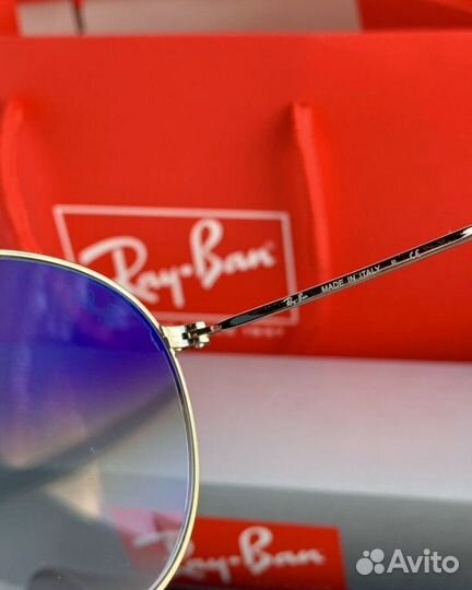 Очки ray ban round metal пепельные