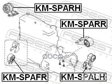 Опора двигателя KM-spalh KM-spalh Febest