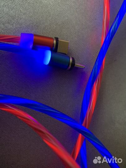 Зарядка usb Type C, магнитная светящаяся