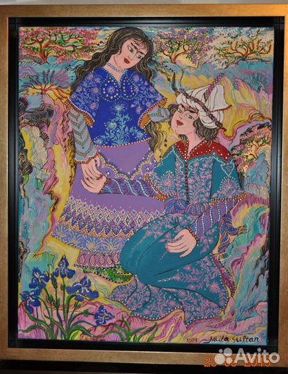 Картина Влюбленные в саду - холст Азербайджан