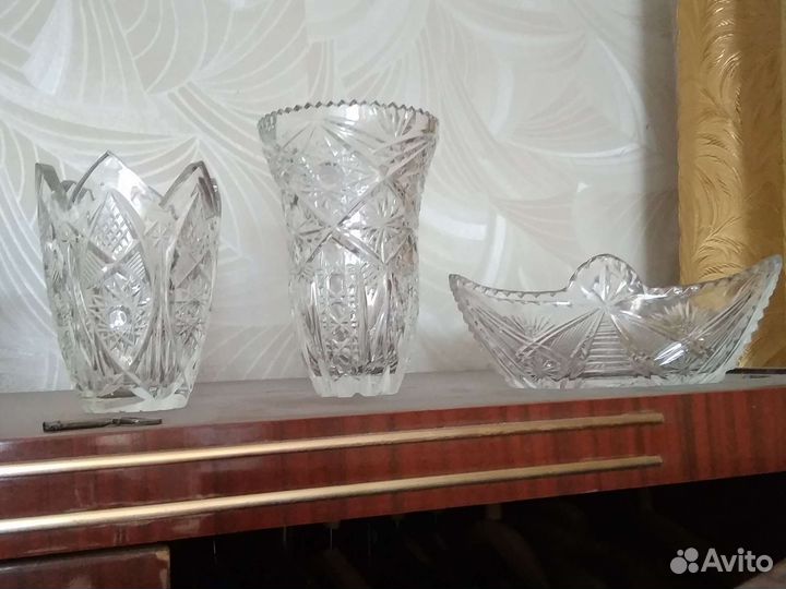 Хрусталь СССР. Вазы стаканы