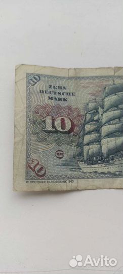 Купюра немецкая 10 дойч марок 1963года