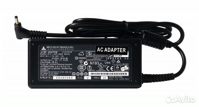 Зарядка 3,0x1,0mm 19V 45W 2,37A для ноутбуков Acer
