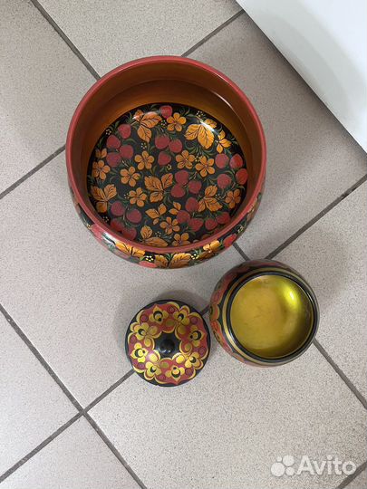 Старинный безмен.чаша хохлома СССР