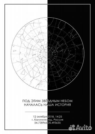 Карта звёздного неба Подарок