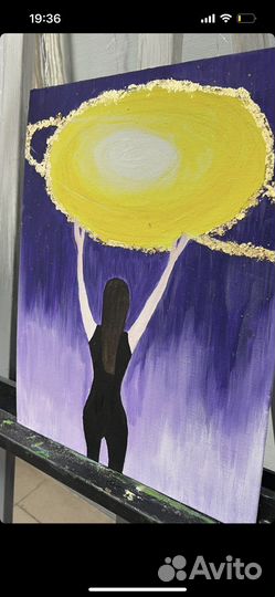 Картина медитативная «Источник» акрил+паталь