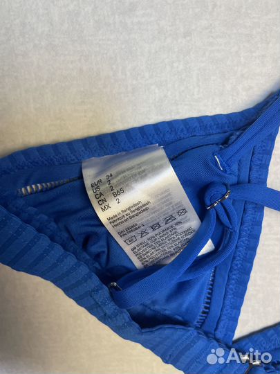 H&M Купальник открытый в рубчик синий 65В EUR 34